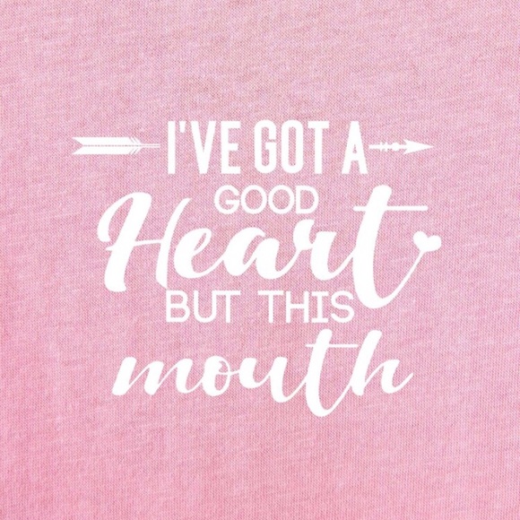 CLEARANCE Pink I've Got A Good Heart But This Mouth Tee - Picture 2 of 3